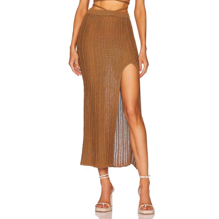 Michael Costello 【 X Revolve Sylvan Maxi Skirt Women Dark Sand 】 レディース 砂色・サンド|スニケス