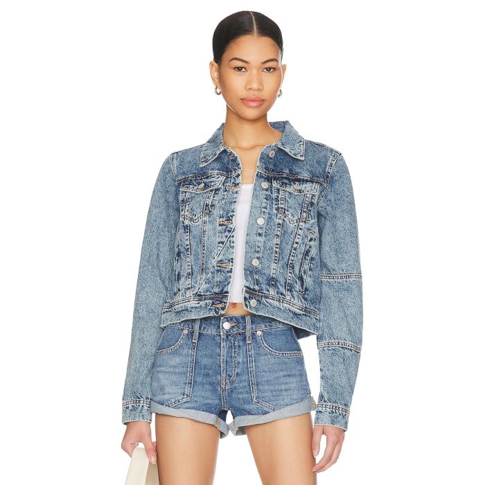 フリーピープル Free People 【 X We The Free Rumors Denim Jacket Women Light Indigo 】 フリー デニム Jacket ジャケット レディースファッション コート ジャケット レディース 藍色・インディゴ