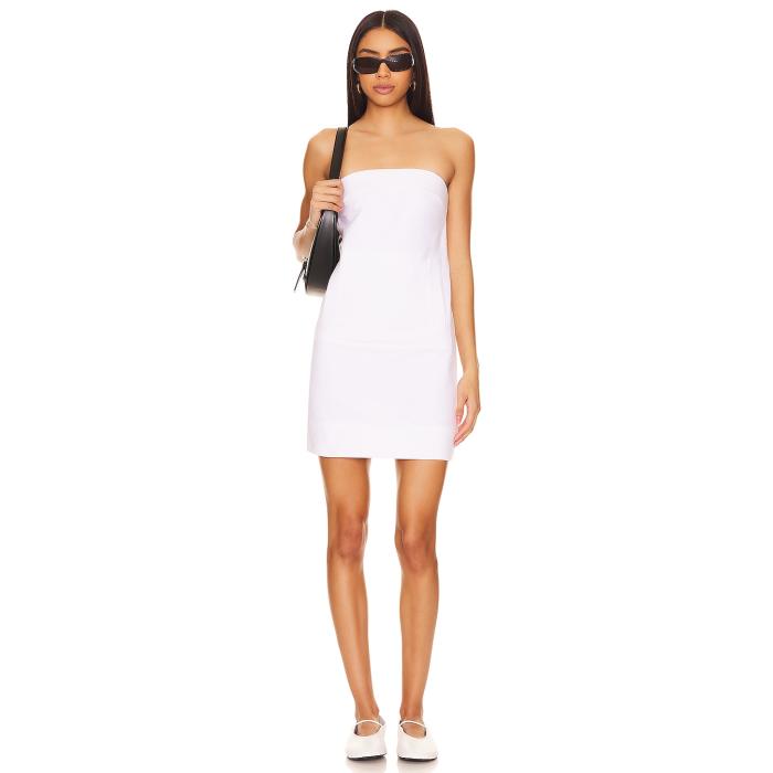 Norma Kamali 【 X Revolve Strapless Tailored Mini Dress Women Snow White 】 お召しもの レディース 白いこと 白いこと
