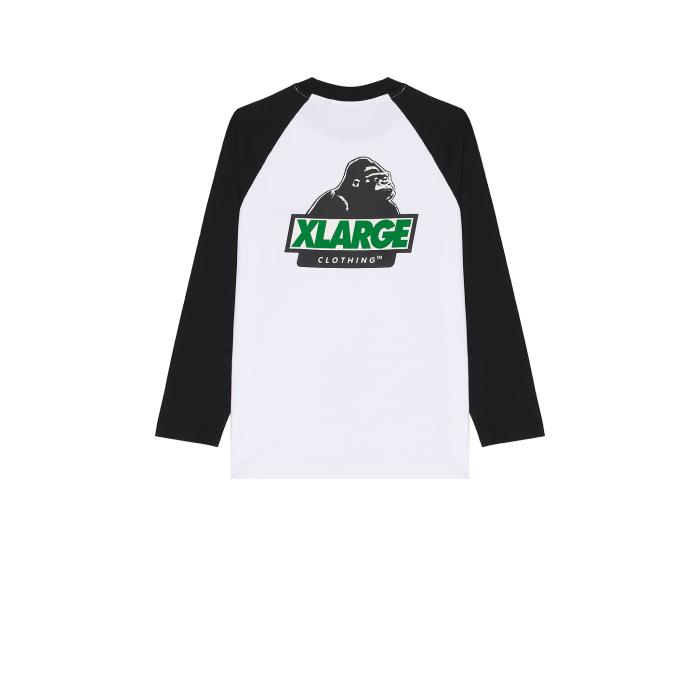 エクストララージ Xlarge 【 Slanted Og Raglan Long Sleeve Tee Men Black 】 Raglan ラグラン Sleeve スリーブ Tシャツ メンズファッション トップス Tシャツ カットソー メンズ 黒色 ブラック
