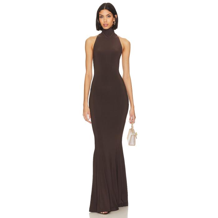 Norma Kamali 【 Halter Turtle Fishtail Gown Women Chocolate 】 レディース|スニケス