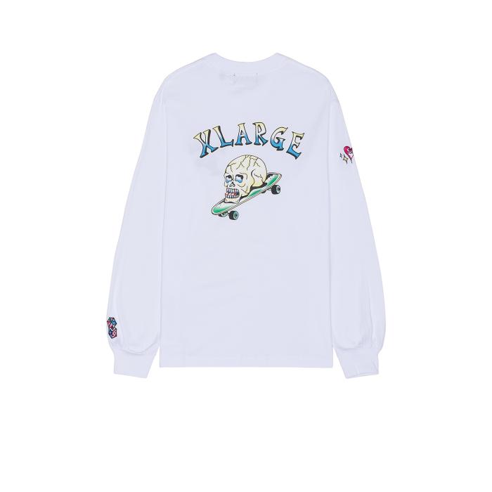 エクストララージ Xlarge 【 Good Time Long Sleeve Tee Men White 】 タイム Sleeve スリーブ Tシャツ メンズファッション トップス Tシャツ カットソー メンズ 白色 ホワイト