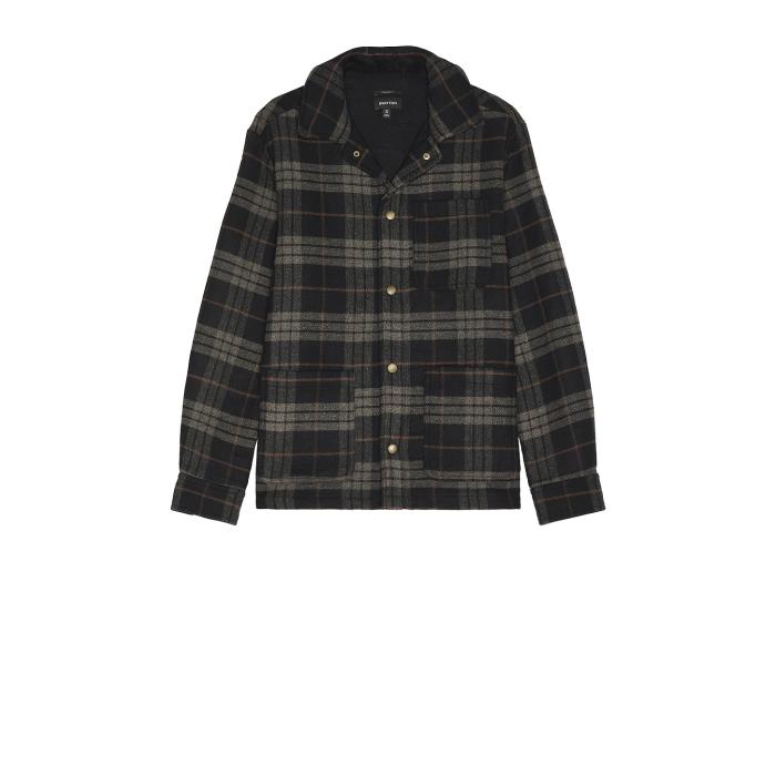 ブリクストン Brixton 【 Chore Coat Men Black & Charcoal Plaid 】 メンズファッション コート ジャケット メンズ 黒色 ブラック チャコール