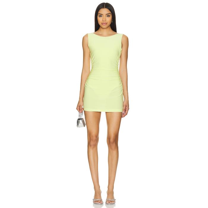 Norma Kamali 【 Pickleball Mini Dress Women Butter Yellow 】 御召しもの レディース yellow 黄味がかった・黄色