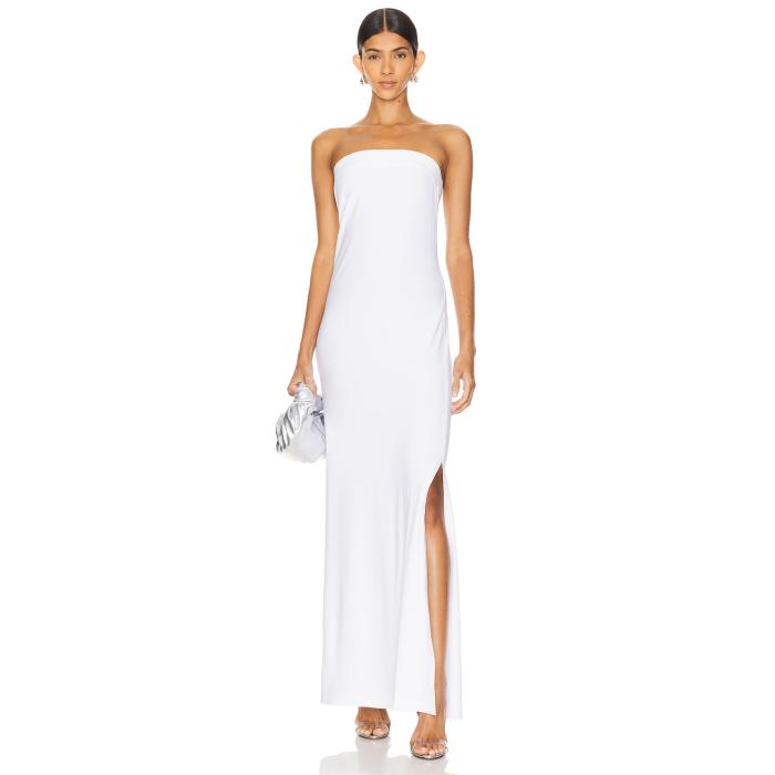 Norma Kamali 【 Strapless Tailored Side Slit Gown Women Snow White 】 レディース 白色 ホワイト|スニケス