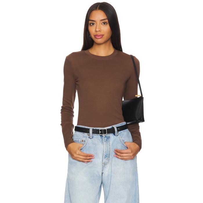 Cuts 【 Long Sleeve Tomboy Tee Women Mocha 】 Sleeve スリーブ Tシャツ レディースファッション トップス Tシャツ カットソー レディース