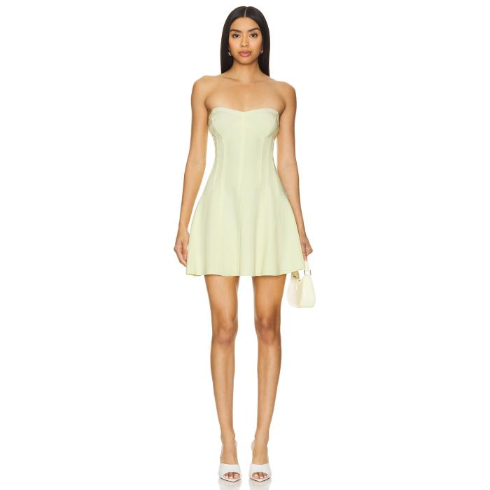 Norma Kamali 【 X Revolve Grace Strapless Mini Dress Women Butter Yellow 】 ドレス レディース yellow 黄色・イエロー