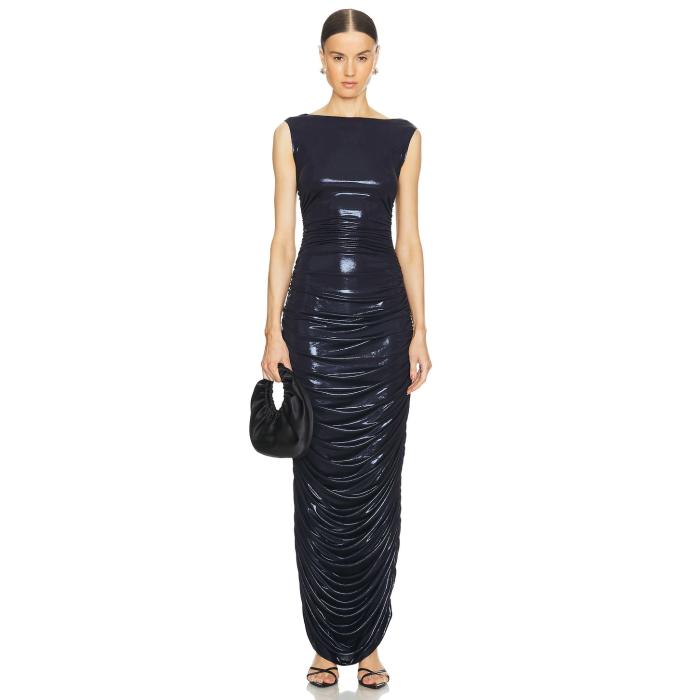 Norma Kamali 【 Sleeveless Side Shirred Gown Women True Navy 】 Sleeveless ノンスリーブ レディース 紺色 ネイビー|スニケス