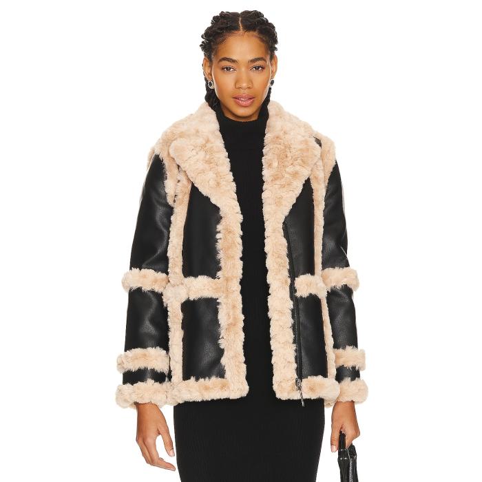 Unreal Fur 【 Gate Keeper Jacket Women Black & Beige 】 Jacket ジャケット レディースファッション コート ジャケット レディース 黒色 ブラック ベージュ
