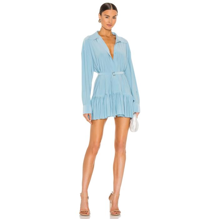 Norma Kamali 【 Oversized Boyfriend Shirt Dress Women Powder Blue 】 ドレス レディースファッション ドレス レディース 青色 ブルー 42,840円