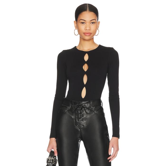 Afrm 【 X Revolve Ellio Bodysuit Women Black 】 ボディースーツ レディースファッション トップス その他 レディース 黒色 ブラック 17,360円