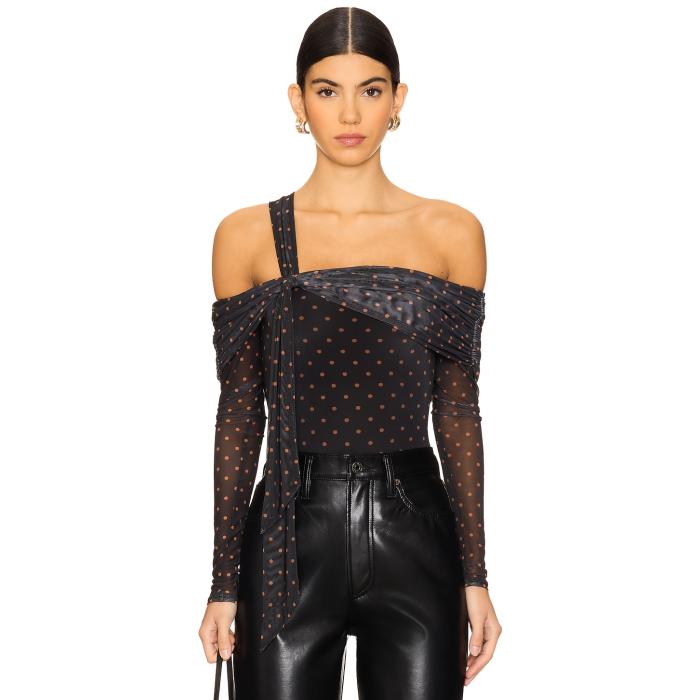 Afrm 【 Juliette Bodysuit Women Sepia Dot 】 ボディースーツ レディースファッション トップス その他 レディース