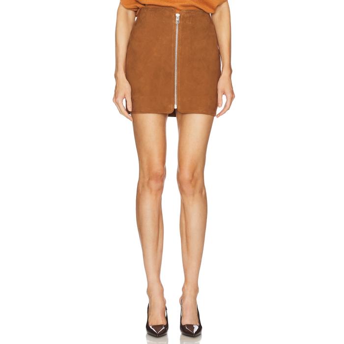 The Sei 【 Leather Mini Skirt With Zip Women Copper 】 レザー レディースファッション ボトムス スカート レディース 銅色 コッパー