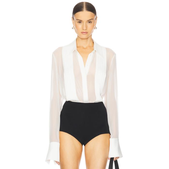 Sans Faff 【 Meghan Silk Blouse Women White 】 レディース 白いこと 白いこと
