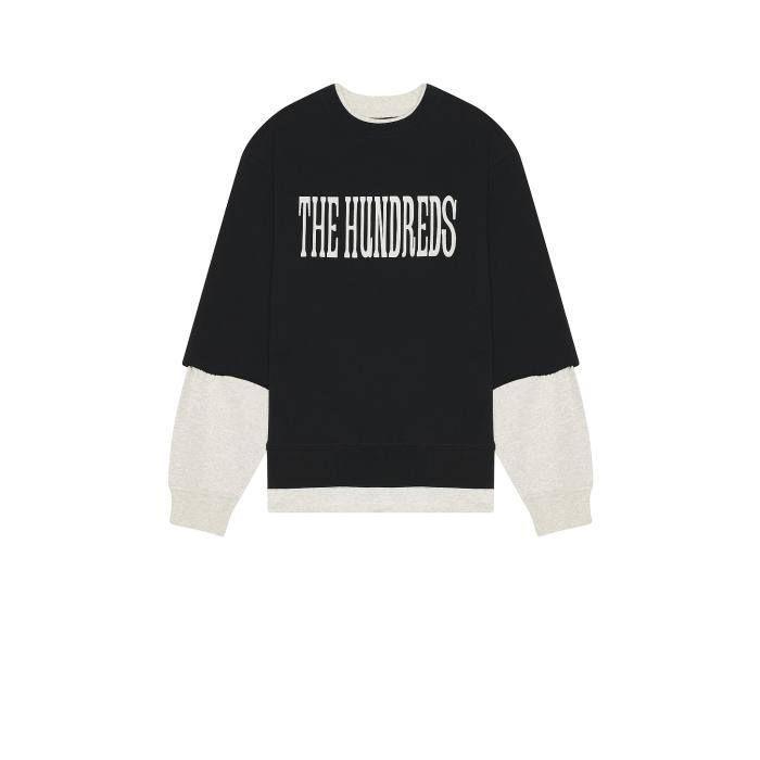 The Hundreds 【 Layer Crewneck Sweatshirt Men Black 】 スウェット トレーナー メンズファッション トップス スウェット トレーナー メンズ 黒色 ブラック