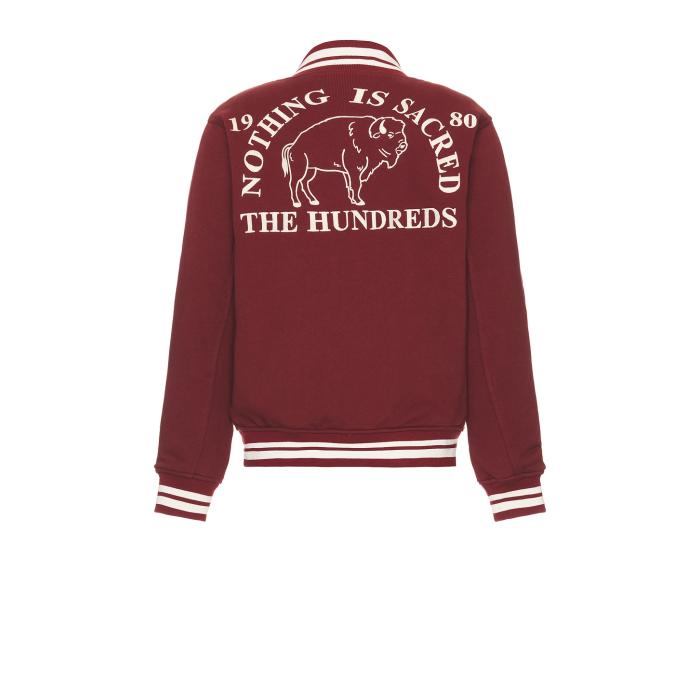 The Hundreds 【 Team Fleece Jacket Men Burgundy 】 Team チーム フリース Jacket ジャケット メンズファッション コート ジャケット メンズ ワイン色・バーガンディー