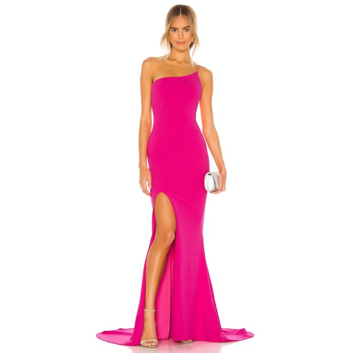 Nookie 【 X Revolve Jasmine One Shoulder Gown Women Neon Pink 】 レディースファッション ドレス レディース pink ピンク