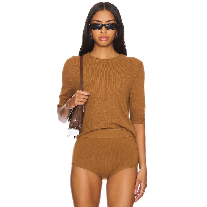 W. Cashmere 【 Celina Short Sleeve Pullover Women Caramel 】 Sleeve スリーブ レディースファッション トップス タンクトップ レディース