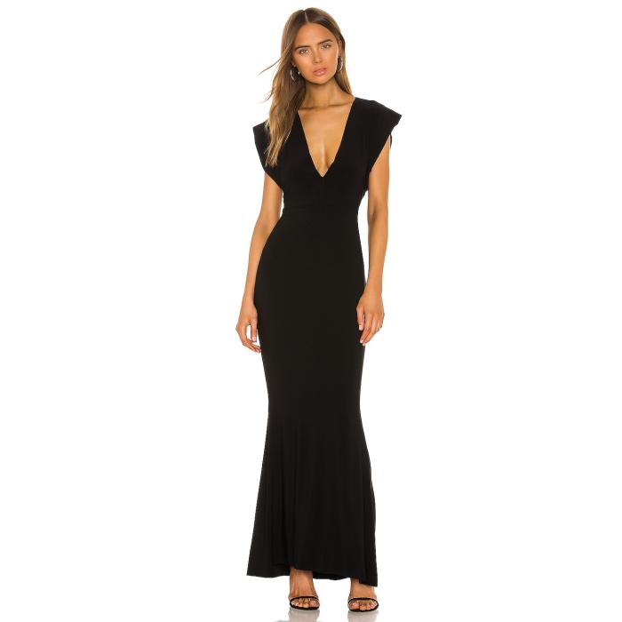 Norma Kamali 【 X Revolve V Neck Rectangle Gown Women Black 】 レディースファッション ドレス レディース 黒色 ブラック