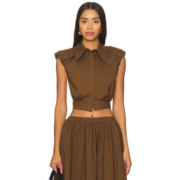 Camila Coelho 【 Gurina Top Women Dark Brown 】 レディースファッション トップス その他 レディース 茶色 ブラウン 28,535円