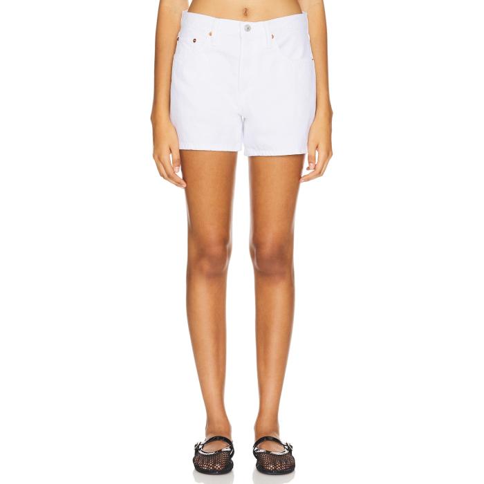Re/Done 【 Mid Rise Boy Short Women White 】 ミッド ライズ レディースファッション ボトムス パンツ レディース 白色 ホワイト