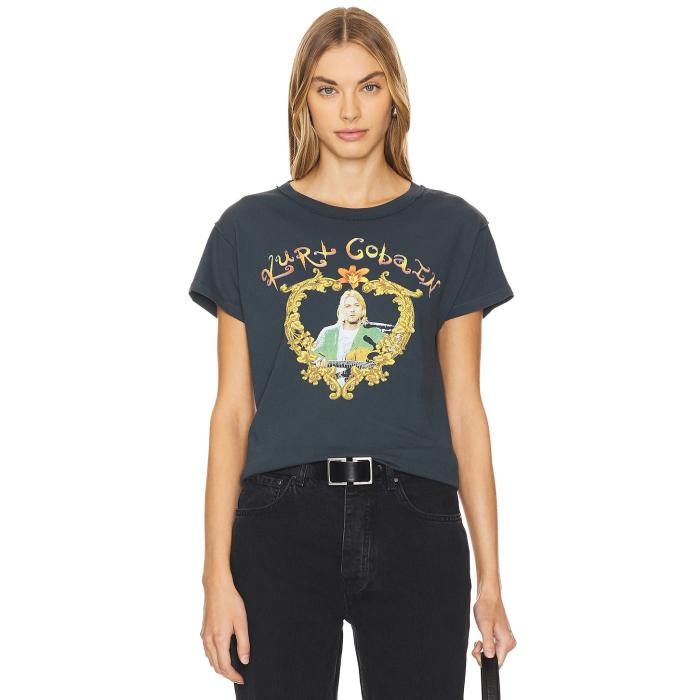 Daydreamer 【 Kurt Cobain Heart Frame Reverse Gf Tee Shirt Women Vintage Black 】 リベンジ Tシャツ レディースファッション トップス Tシャツ カットソー レディース vintage ビンテージ・ヴィンテージ 黒色 ブ