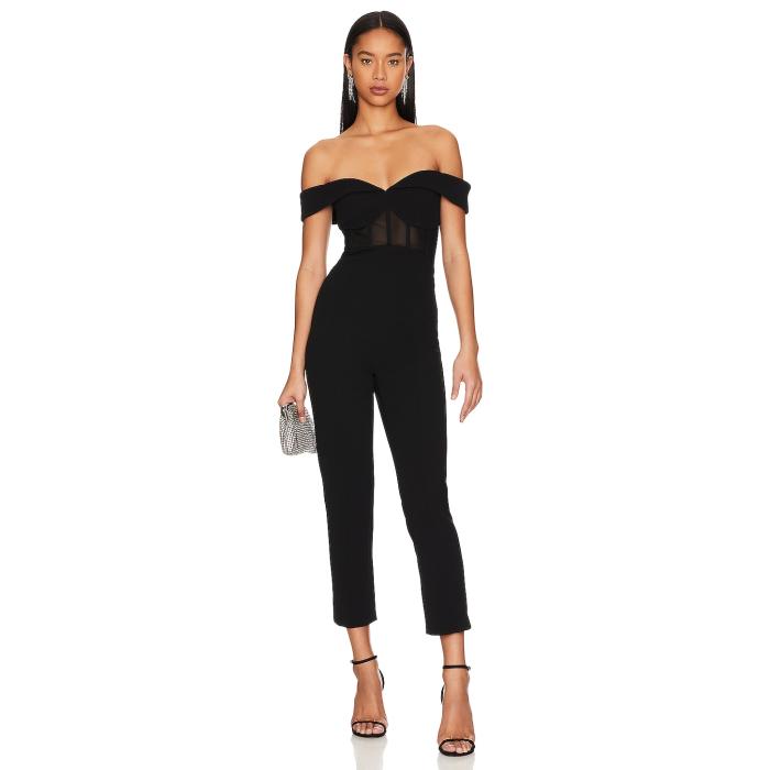 Misha 【 Colby Bonded Jumpsuit Women Black 】 ジャンプスーツ レディースファッション その他 レディース 黒色 ブラック