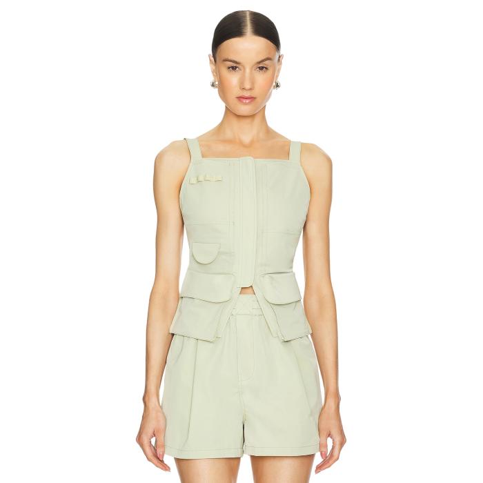 Grlfrnd 【 Tech Gabardine Apron Top Women Light Olive 】 テック レディース olive オリーブ｜スニケス