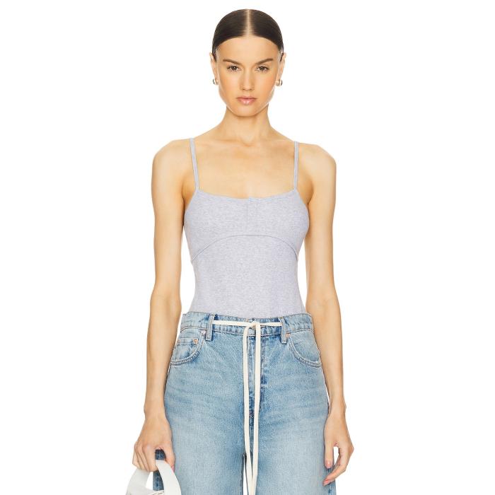 Grlfrnd 【 Rib Cami Bodysuit Women Heather Grey 】 上半身背広 レディース heather ギョリュウモドキ 薄墨色 薄墨色
