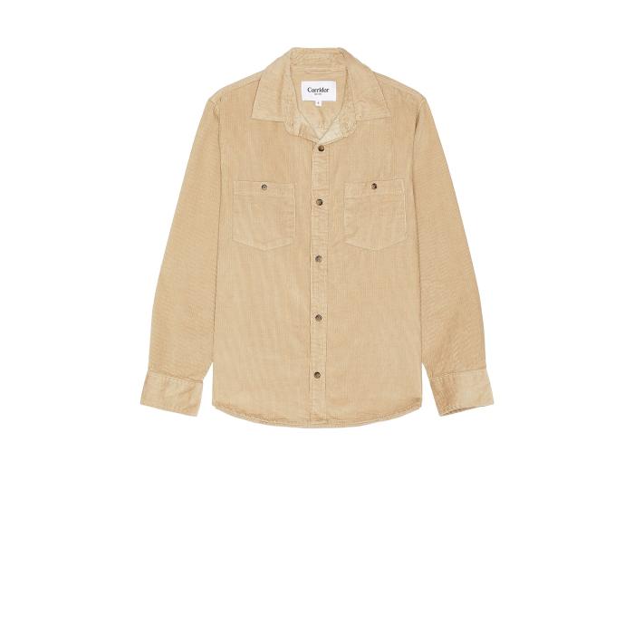 Corridor 【 Corduroy Long Sleeve Shirt Men Camel 】 コーデュロイ Sleeve スリーブ メンズファッション トップス カジュアルシャツ メンズ camel キャメル