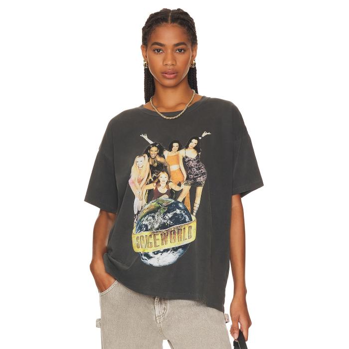 Daydreamer 【 Spice Girls Spiceworld Merch Tee Women Pigment Black 】 Tシャツ レディースファッション トップス Tシャツ カットソー レディース 黒色 ブラック