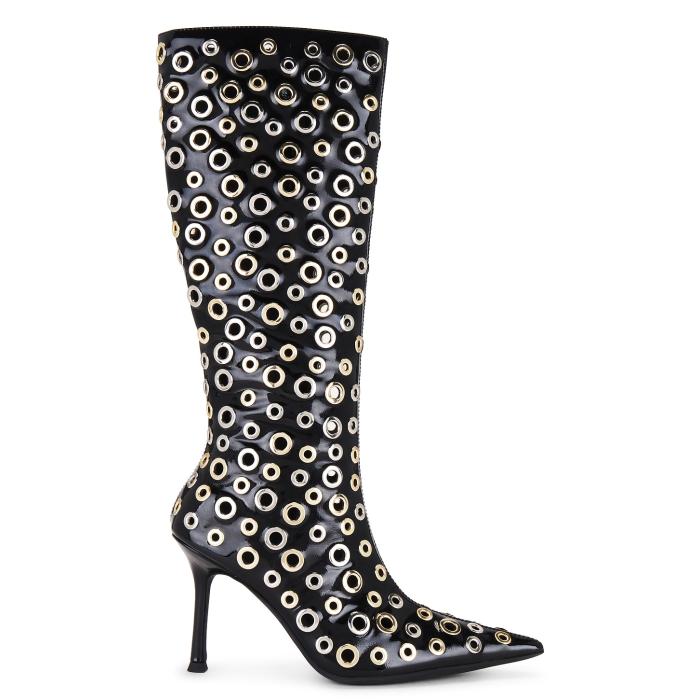 ジェフリーキャンベル Jeffrey Campbell 【 Holey Boot Women Black Crinkle Patent Comb 】 ブーツ 靴 レディース靴 ブーツ その他 レディース 黒色 ブラック パテント