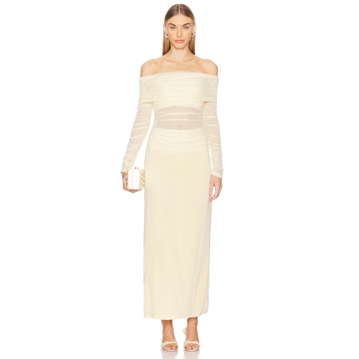 Sovere 【 Rise Mesh Long Sleeve Dress Women Buttermilk 】 ライズ Sleeve スリーブ ドレス レディースファッション ドレス レディース