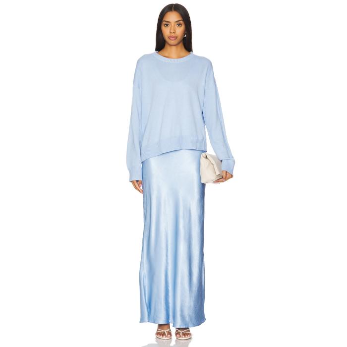 Sovere 【 Rhyme Combo Slip Knit Dress Women Dawn Blue 】 ニット ドレス レディースファッション ドレス レディース 青色 ブルー