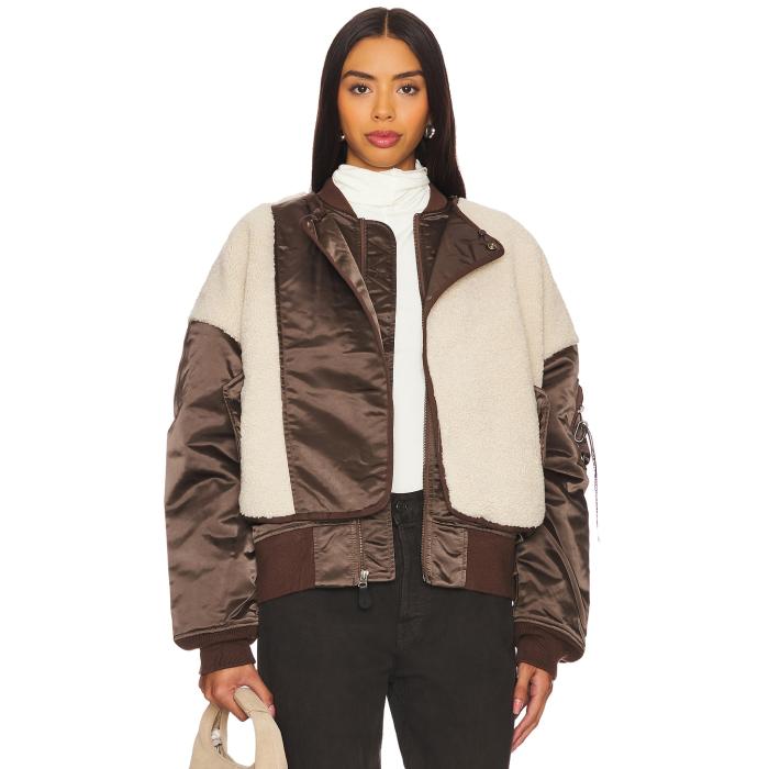 アルファインダストリーズ Alpha Industries 【 B-15 Sherpa Hybrid Jacket Women Chocolate 】 Hybrid ハイブリッド Jacket ジャケット レディースファッション コート ジャケット レディース