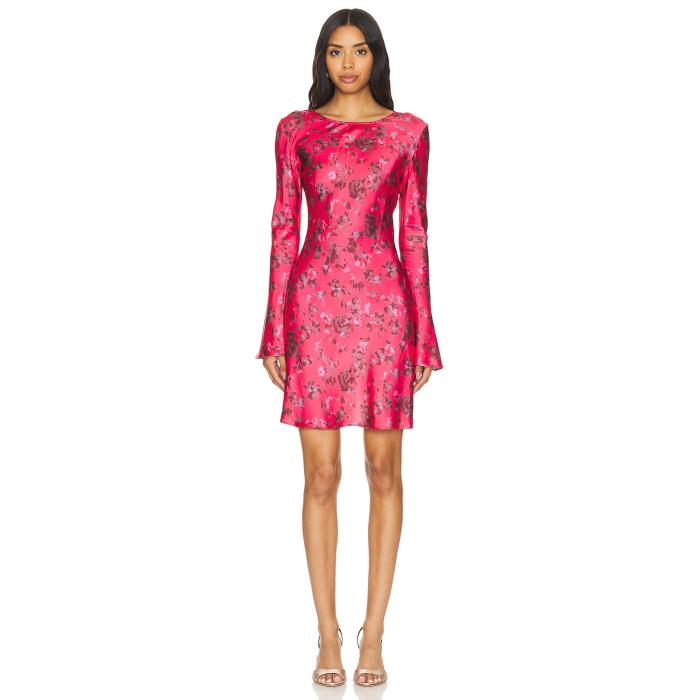 ガニー Ganni 【 Satin Mini Dress Women Raspberry Wine 】 サテン ドレス レディースファッション ドレス レディース
