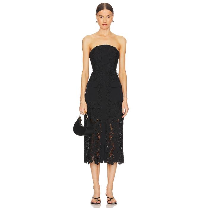 ミリー Milly 【 Adrienne Roja Midi Dress Women Black 】 ドレス レディースファッション ドレス レディース 黒色 ブラック
