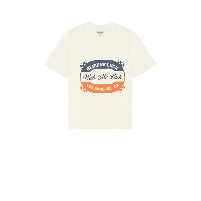 Wish Me Luck 【 Genuine Luck Tee Unisex White 】 Tシャツ レディースファッション トップス Tシャツ カットソー ユニセックス 白色 ホワイト
