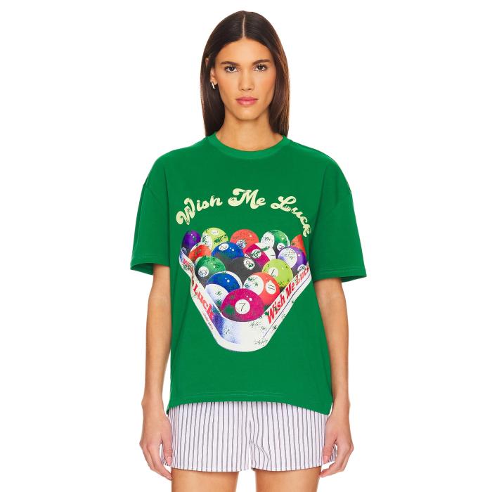 Wish Me Luck 【 Billiards T-Shirt Women Green 】 Tシャツ レディースファッション トップス Tシャツ カットソー レディース green 緑・グリーン 15,192円