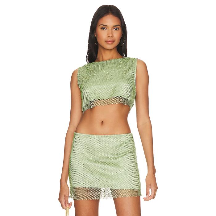 Camila Coelho 【 Tropez Crop Top Women Pale Sage 】 Crop クロップ レディース|スニケス