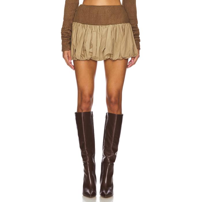 Zemeta 【 Sandy Knit Balloon Skirt Women Tan 】 編み物 レディース