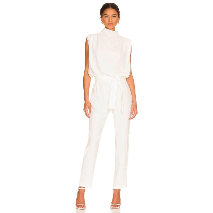 アマンダアプリチャード Amanda Uprichard 【 X Revolve Fabienne Jumpsuit Women Ivory 】 ジャンプスーツ レディースファッション その他 レディース アイボリー