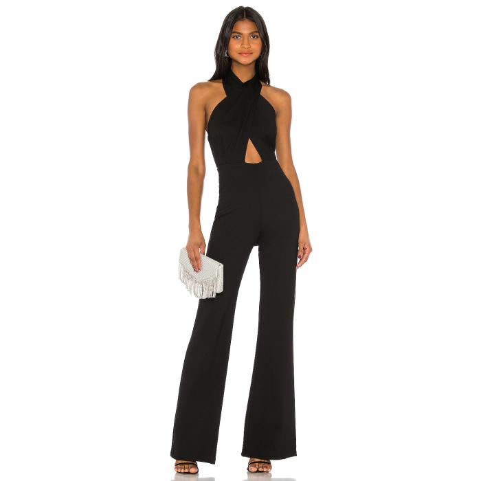 アマンダアプリチャード Amanda Uprichard 【 X Revolve Zahara Jumpsuit Women Black 】 飛び降りる背広 レディース 黒いこと 黒いこと