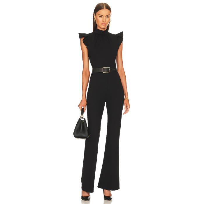 アマンダアプリチャード Amanda Uprichard 【 X Revolve Davina Jumpsuit Women Black 】 飛び降りる背広 レディース 黒いこと 黒いこと