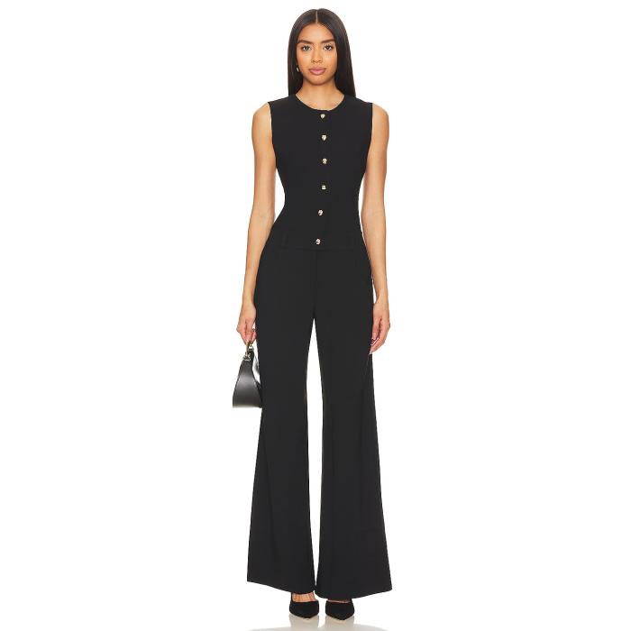 アマンダアプリチャード Amanda Uprichard 【 X Revolve Tori Jumpsuit Women Black 】 飛び降りる背広 レディース 黒いこと 黒いこと