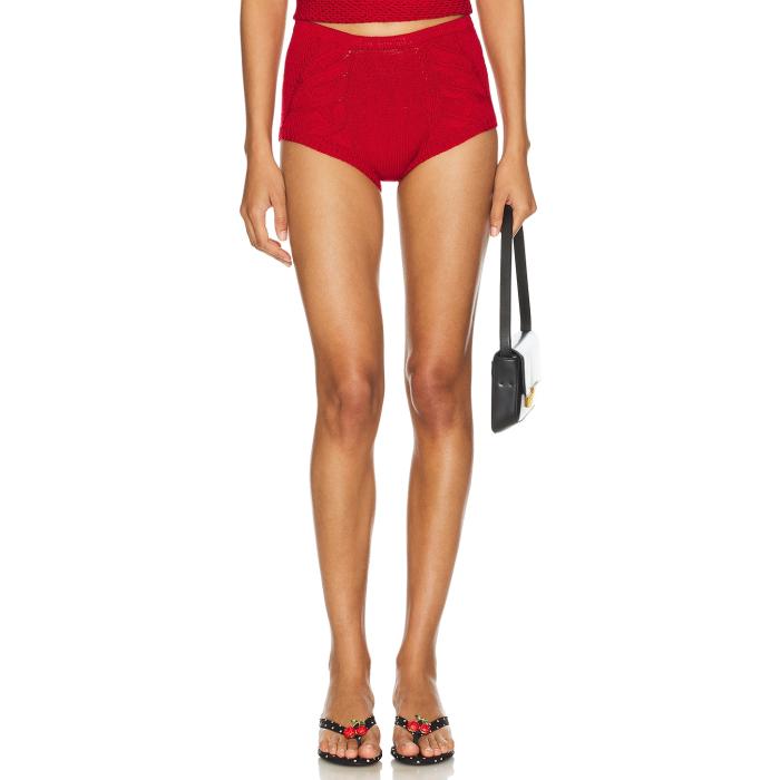 Nastyamasha 【 Knitted Mini Shorts Women Red 】 ショーツ レディース Red 赤・レッド|スニケス