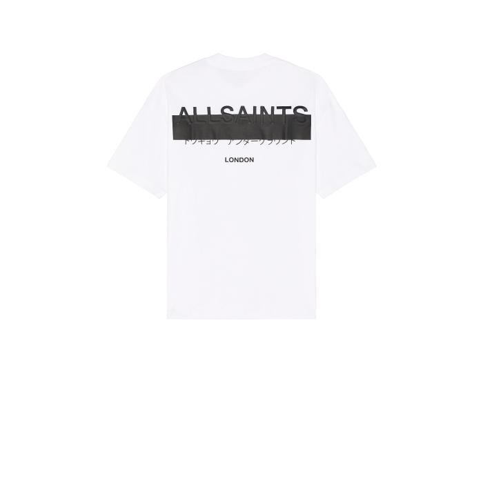 オールセインツ Allsaints 【 Redact Short Sleeve Crew Men Ashen White 】 Sleeve スリーブ クルー メンズファッション トップス Tシャツ カットソー メンズ 白色 ホワイト