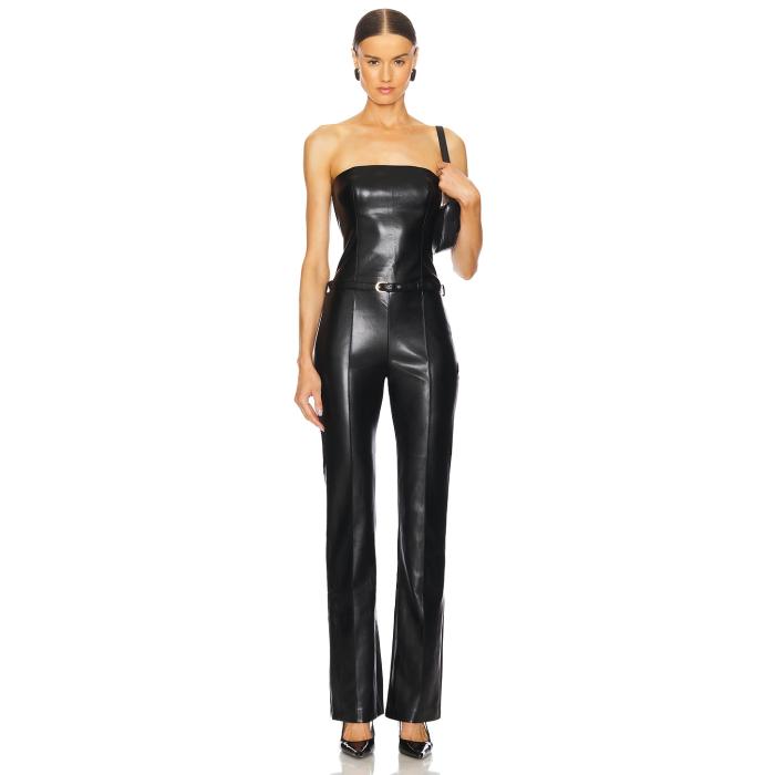 アマンダアプリチャード Amanda Uprichard 【 Amoret Jumpsuit Women Black 】 ジャンプスーツ レディースファッション その他 レディース 黒色 ブラック