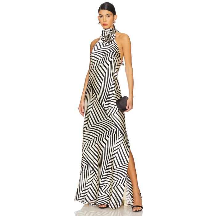 Silvia Tcherassi 【 Tila Dress Women Beige Black Stripe 】 ドレス レディースファッション ドレス レディース ベージュ 黒色 ブラック Stripe ストライプ
