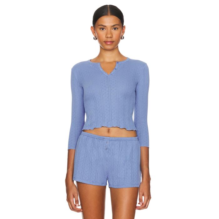 Cou Cou Intimates 【 The Baby Henley Top Women French Blue 】 ヘンリー レディースファッション トップス その他 レディース 青色 ブルー